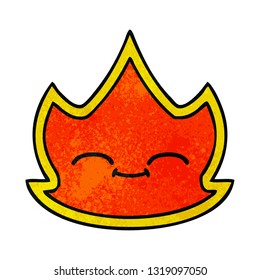 Retro-Grunge Textur-Cartoon eines Feuers