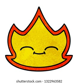 retro grunge texture cartoon of a fire