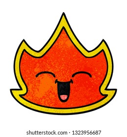 retro grunge texture cartoon of a fire