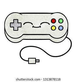 retro grunge texture cartoon of a game controller