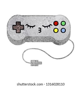 retro grunge texture cartoon of a game controller