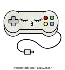 retro grunge texture cartoon of a game controller
