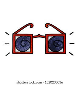 retro grunge texture cartoon of a hypnotic glasses