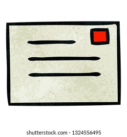 retro grunge texture cartoon of a letter