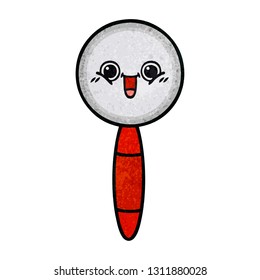 retro grunge texture cartoon of a magnifying glass