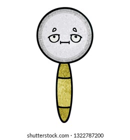 retro grunge texture cartoon of a magnifying glass