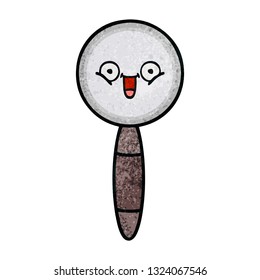 retro grunge texture cartoon of a magnifying glass