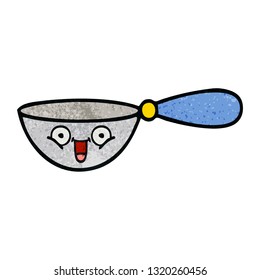 retro grunge texture cartoon of a measuring spoon