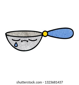retro grunge texture cartoon of a measuring spoon