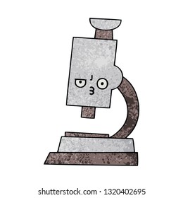 retro grunge texture cartoon of a microscope