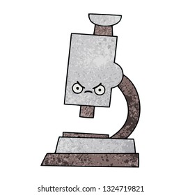 retro grunge texture cartoon of a microscope