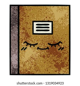 retro grunge texture cartoon of a notebook