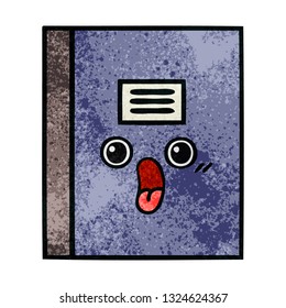 retro grunge texture cartoon of a notebook