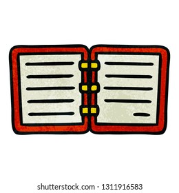 Retro-Grunge-Textur-Cartoon eines offenen Tagebuchs