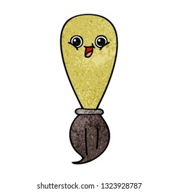 desenho animado de textura grunge retrô de um pincel de tinta