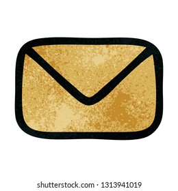 retro grunge texture cartoon of a paper envelope