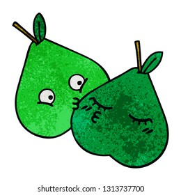 retro grunge texture cartoon of a pears