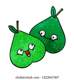 retro grunge texture cartoon of a pears
