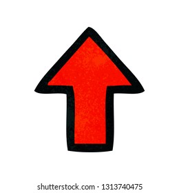 retro grunge texture cartoon of a pointing arrow