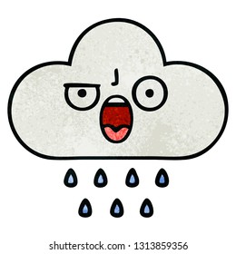 retro grunge texture cartoon of a rain cloud