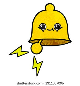 Retro-Grunge-Textur-Cartoon einer Ringglocke