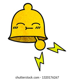 Retro-Grunge-Textur-Cartoon einer Ringglocke