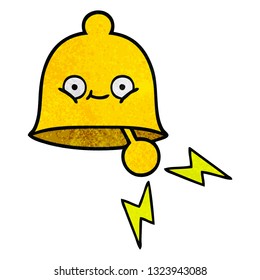 Retro-Grunge-Textur-Cartoon einer Ringglocke