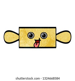 retro grunge texture cartoon of a rolling pin