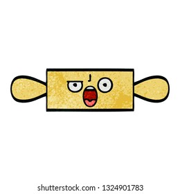 retro grunge texture cartoon of a rolling pin