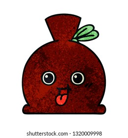 caricatura de textura retro grunge de un saco