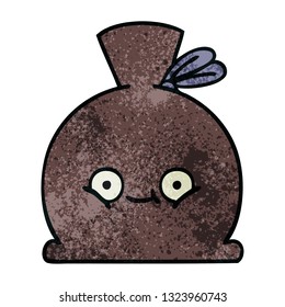 retro grunge texture cartoon of a sack
