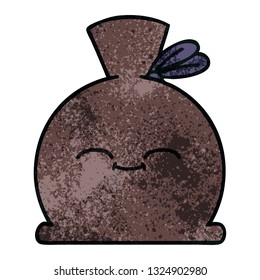 caricatura de textura retro grunge de un saco