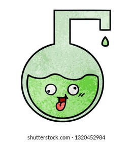 Retro-Grunge Textur-Cartoon eines Wissenschaftsexperiments 