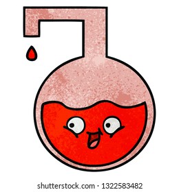 retro grunge texture cartoon of a science experiment 