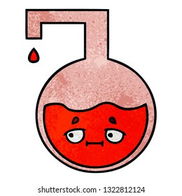 Retro-Grunge Textur-Cartoon eines Wissenschaftsexperiments 