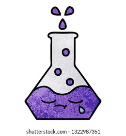caricatura de textura de grunge retro de un vaso de precipitación