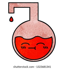 retro grunge texture cartoon of a science experiment 