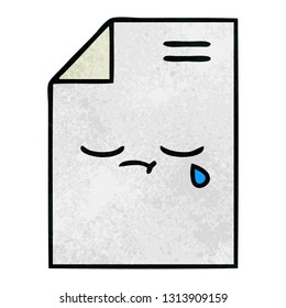 caricatura de textura retro grunge de una hoja de papel 