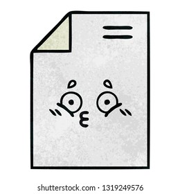 retro grunge texture cartoon of a sheet of paper 