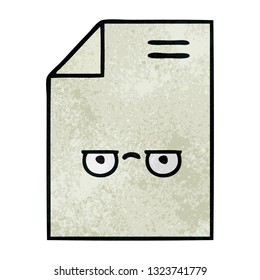retro grunge texture cartoon of a sheet of paper 