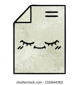 Retro-Grunge-Textur-Cartoon auf einem Blatt Papier 