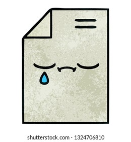 caricatura de textura retro grunge de una hoja de papel 