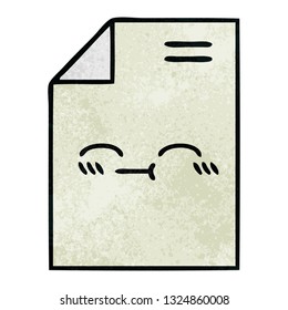 caricatura de textura retro grunge de una hoja de papel 