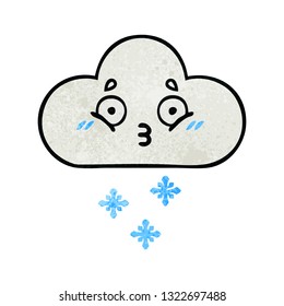 Retro-Grunge-Textur-Cartoon einer Schneewolke