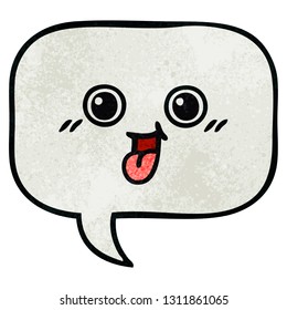 Retro-Grunge Textur-Cartoon einer Redeblase
