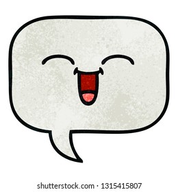 retro grunge texture cartoon of a speech bubble