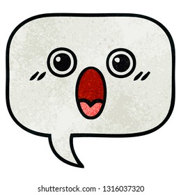 retro grunge texture cartoon of a speech bubble