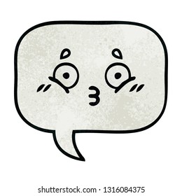 caricatura de textura retro grunge de una burbuja de habla