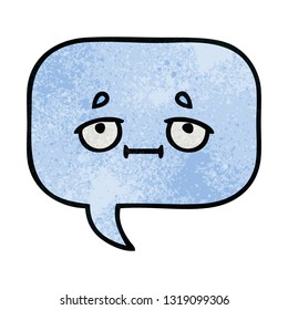 retro grunge texture cartoon of a speech bubble