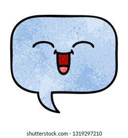 retro grunge texture cartoon of a speech bubble